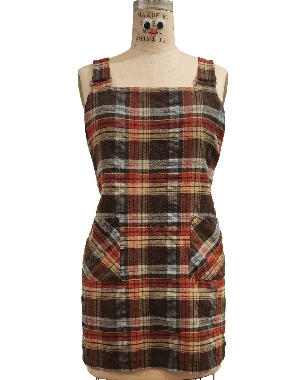 Plaid Mini Pinafore Dress